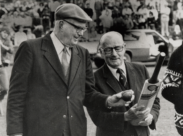 Don Bradman and Bill O'Reilly in 1976